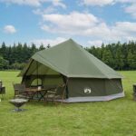 vidaXL Tipi stan Olivovo zelená 600 x 600 x 350 cm Polyester a oceľ