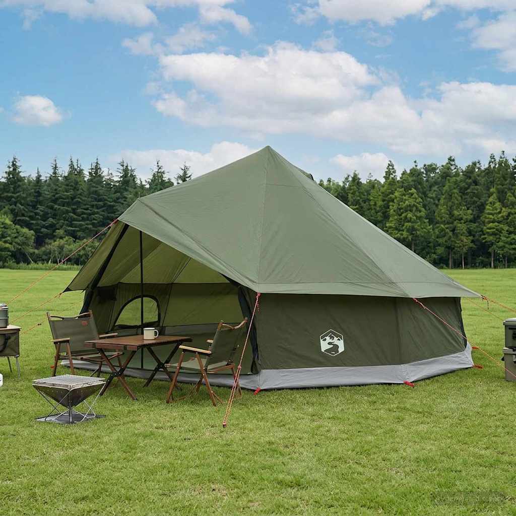 42029030_1.jpg vidaXL Tipi stan Olivovo zelená 600 x 600 x 350 cm Polyester a oceľ – Obrázok 1