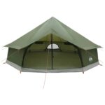 vidaXL Tipi stan Olivovo zelená 600 x 600 x 350 cm Polyester a oceľ – Obrázok 4