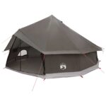 vidaXL Tipi stan Hnedá Šedá 600 x 600 x 350 cm Polyester a oceľ – Obrázok 2