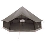 vidaXL Tipi stan Hnedá Šedá 600 x 600 x 350 cm Polyester a oceľ – Obrázok 4