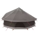 vidaXL Tipi stan Hnedá Šedá 600 x 600 x 350 cm Polyester a oceľ – Obrázok 6