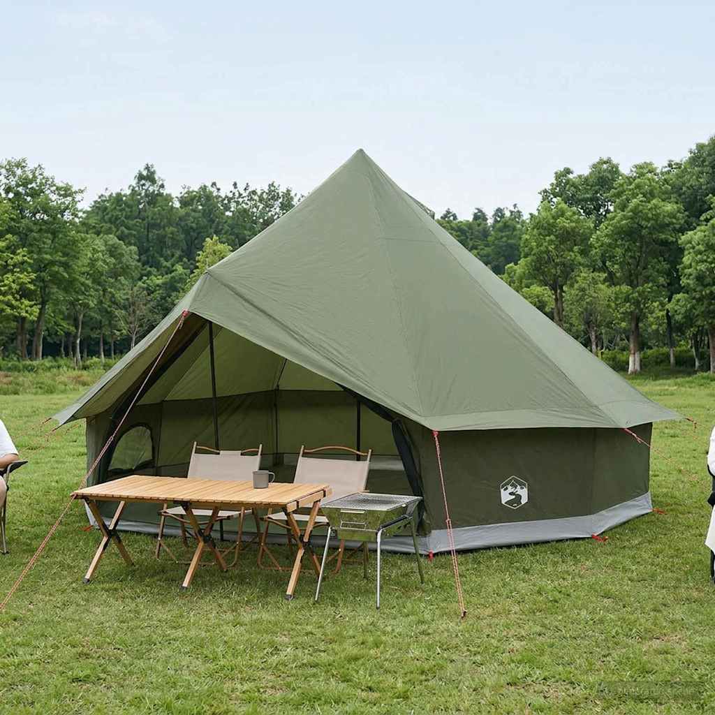 42029032_1.jpg vidaXL Tipi stan Olivovo zelená 500 x 500 x 300 cm Polyester a oceľ – Obrázok 1