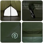 vidaXL Tipi stan Olivovo zelená 500 x 500 x 300 cm Polyester a oceľ – Obrázok 10
