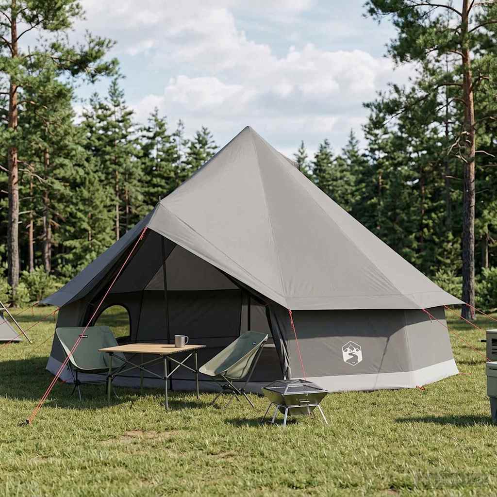42029033_1.jpg vidaXL Tipi stan Hnedá Šedá 500 x 500 x 300 cm Polyester a oceľ – Obrázok 1