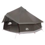 vidaXL Tipi stan Hnedá Šedá 500 x 500 x 300 cm Polyester a oceľ – Obrázok 2