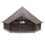 vidaXL Tipi stan Hnedá Šedá 500 x 500 x 300 cm Polyester a oceľ – Obrázok 4