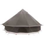 vidaXL Tipi stan Hnedá Šedá 500 x 500 x 300 cm Polyester a oceľ – Obrázok 7