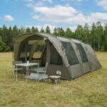 vidaXL Tunelový stan so strechou Olivovo zelená 427 x 315 x 178 cm
