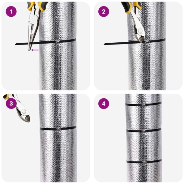 vidaXL Viazací pás na káble 25 ks 4,6 x 150 mm Čierna – Obrázok 8