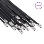 vidaXL Viazací pás na káble 25 ks 4,6 x 200 mm Čierna – Obrázok 3