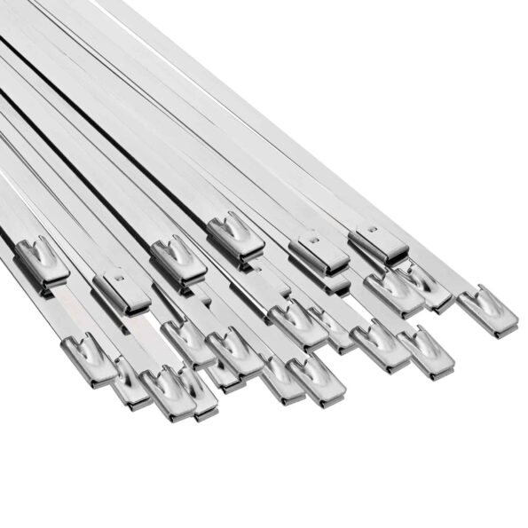 vidaXL Viazací pás na káble 25 ks 4,6 x 250 mm Strieborná – Obrázok 2