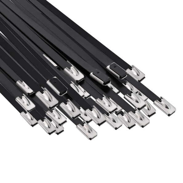 vidaXL Viazací pás na káble 250 ks 4,6 x 300 mm Čierna – Obrázok 2