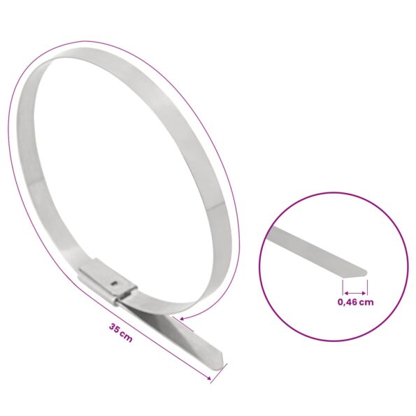 vidaXL Viazací pás na káble 12 ks 4,6 x 350 mm Strieborná – Obrázok 9