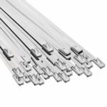 vidaXL Viazací pás na káble 50 ks 4,6 x 400 mm Strieborná – Obrázok 2