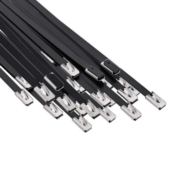 vidaXL Viazací pás na káble 25 ks 4,6 x 400 mm Čierna – Obrázok 2