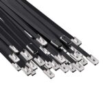 vidaXL Viazací pás na káble 250 ks 4,6 x 800 mm Čierna – Obrázok 2