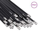 vidaXL Viazací pás na káble 250 ks 4,6 x 800 mm Čierna – Obrázok 3