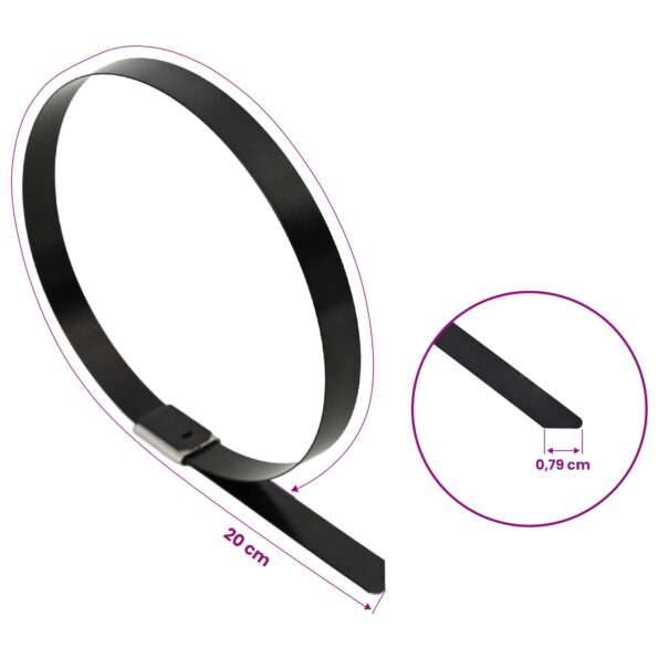 vidaXL Viazací pás na káble 25 ks 7,9 x 200 mm Čierna – Obrázok 9
