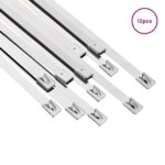 vidaXL Viazací pás na káble 12 ks 7,9 x 300 mm Strieborná – Obrázok 3