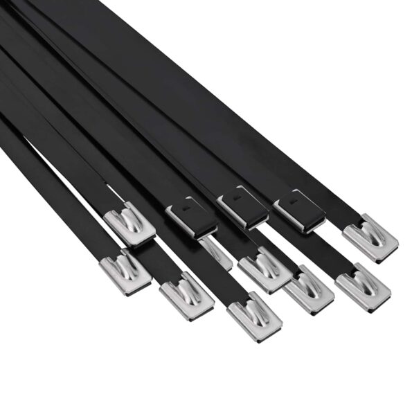 vidaXL Viazací pás na káble 12 ks 7,9 x 300 mm Čierna – Obrázok 2