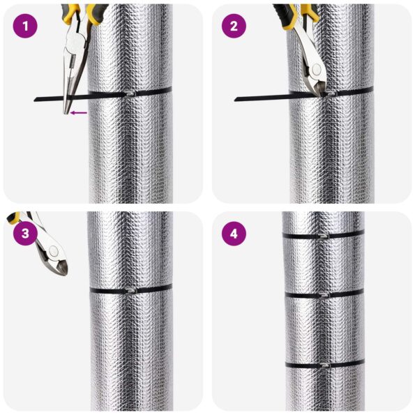 vidaXL Viazací pás na káble 12 ks 7,9 x 300 mm Čierna – Obrázok 8