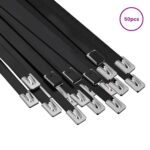 vidaXL Viazací pás na káble 50 ks 7,9 x 350 mm Čierna – Obrázok 3