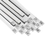 vidaXL Viazací pás na káble 25 ks 7,9 x 450 mm Strieborná – Obrázok 2