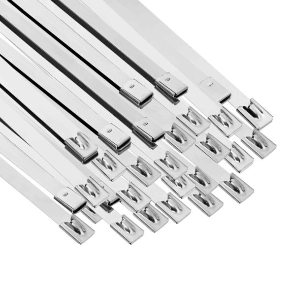 vidaXL Viazací pás na káble 250 ks 7,9 x 450 mm Strieborná – Obrázok 2