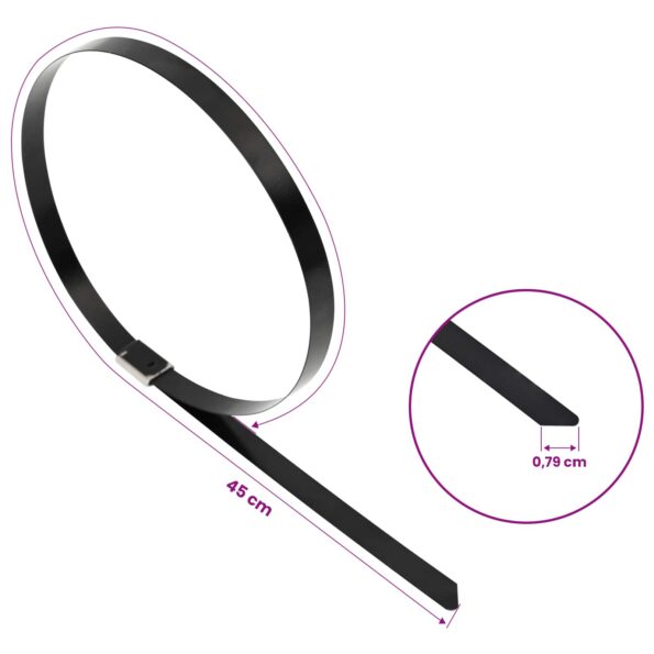 vidaXL Viazací pás na káble 12 ks 7,9 x 450 mm Čierna – Obrázok 9