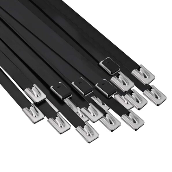 vidaXL Viazací pás na káble 50 ks 7,9 x 500 mm Čierna – Obrázok 2