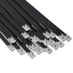 vidaXL Viazací pás na káble 250 ks 7,9 x 500 mm Čierna – Obrázok 2