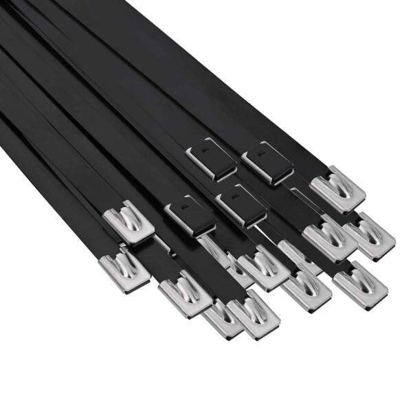 vidaXL Viazací pás na káble 25 ks 7,9 x 600 mm Čierna – Obrázok 2
