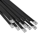 vidaXL Viazací pás na káble 12 ks 7,9 x 700 mm Čierna – Obrázok 2