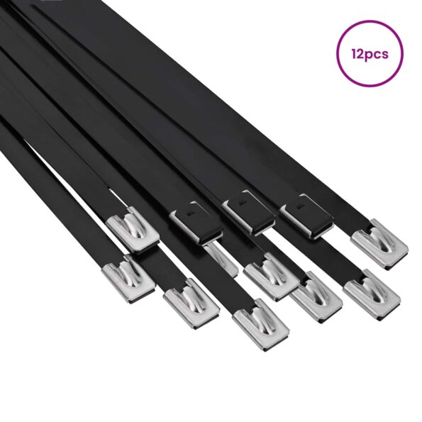 vidaXL Viazací pás na káble 12 ks 7,9 x 700 mm Čierna – Obrázok 3
