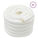 vidaXL Lano na čln 6 mm 5 m Biela – Obrázok 2