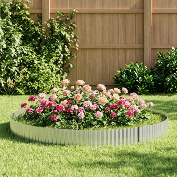 vidaxl Obrubník trávnika 20 m x 15 cm Pozinkovaná oceľ Strieborná – Obrázok 3