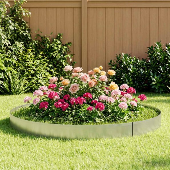 vidaxl Obrubník trávnika 10 m x 30 cm Pozinkovaná oceľ Strieborná – Obrázok 3