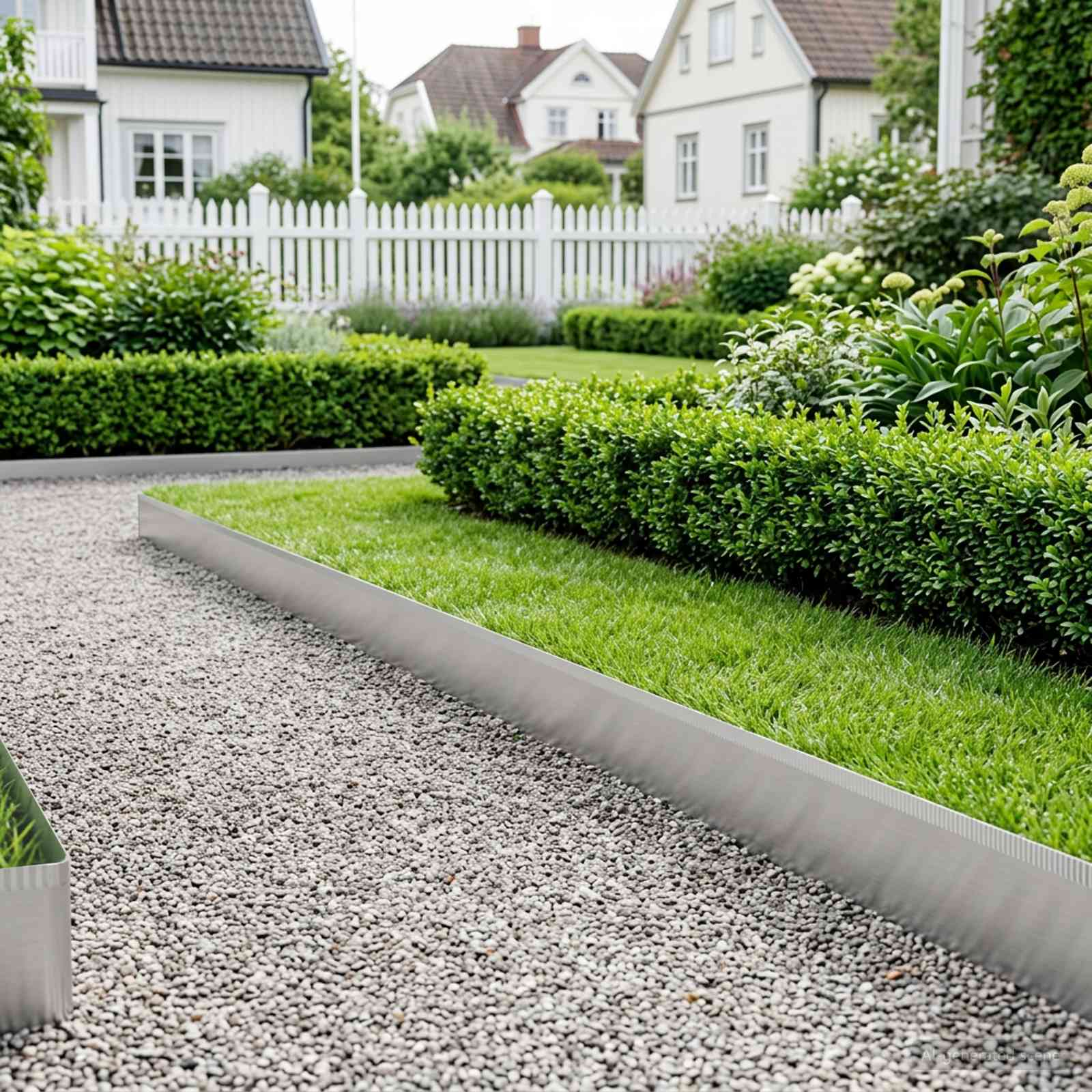 42030385_1.jpg vidaxl Obrubník trávnika 20 m x 20 cm Pozinkovaná oceľ Strieborná – Obrázok 1