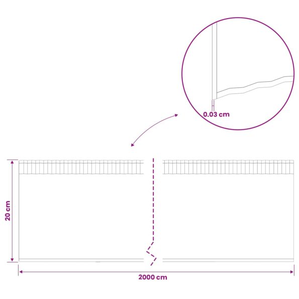 vidaxl Obrubník trávnika 20 m x 20 cm Pozinkovaná oceľ Strieborná – Obrázok 7