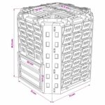 vidaXL Záhradný kompostér Čierna 71 x 71 x 81,5 cm 100% PP – Obrázok 7