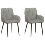 vidaXL Jedálenské stoličky 2 pcs Zamat Svetlosivá 57 x 50 x 85 cm – Obrázok 2