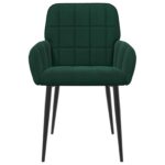 vidaXL Jedálenské stoličky 2 pcs Zamat Tmavozelená 57 x 50 x 85 cm – Obrázok 3