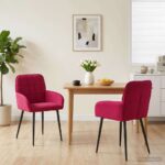vidaXL Jedálenské stoličky 2 pcs Zamat Víno červené 57 x 50 x 85 cm
