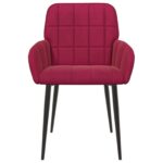 vidaXL Jedálenské stoličky 2 pcs Zamat Víno červené 57 x 50 x 85 cm – Obrázok 3