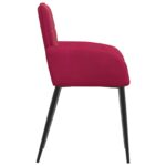 vidaXL Jedálenské stoličky 2 pcs Zamat Víno červené 57 x 50 x 85 cm – Obrázok 4