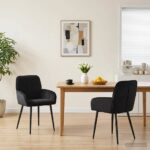 vidaXL Jedálenské stoličky 2 pcs Zamat Čierna 57 x 50 x 85 cm
