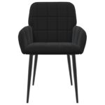vidaXL Jedálenské stoličky 2 pcs Zamat Čierna 57 x 50 x 85 cm – Obrázok 3