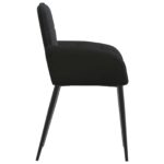 vidaXL Jedálenské stoličky 2 pcs Zamat Čierna 57 x 50 x 85 cm – Obrázok 4