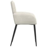 vidaXL Jedálenské stoličky 2 pcs Zamat Krémová 57 x 50 x 85 cm – Obrázok 4